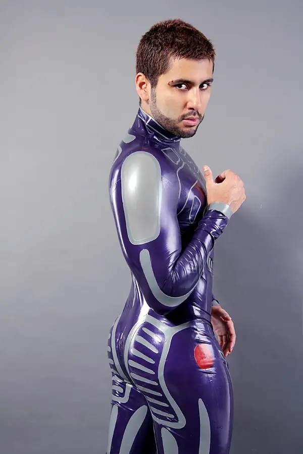 Latex Mens Eridanus Neck Entry Catsuit with Feet Latex Mens Eridanus Neck Entry Catsuit with Feet
