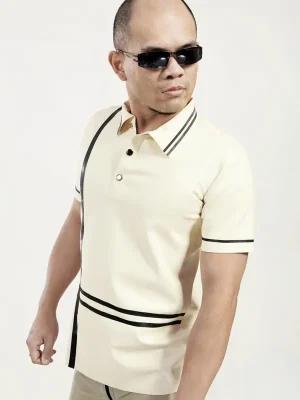 Latex Mens Formal Striped Polo Shirt Latex Mens Formal Striped Polo Shirt