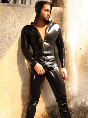 Latex Mens Front-zipped Hoodie