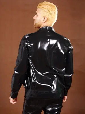 Latex Mens Front-Zipper Windbreaker Jacket