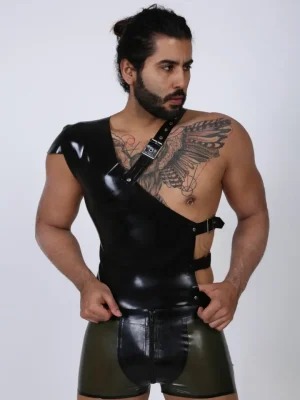 Latex Mens Gladiator Strapped Body Vest Latex Mens Gladiator Strapped Body Vest