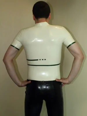 Latex Mens Graffica Polo Shirt Catsuit