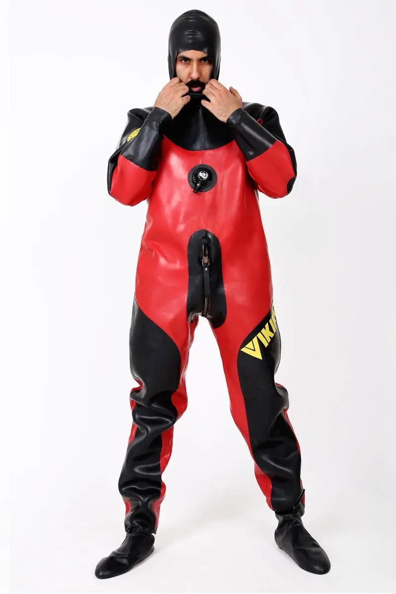 Latex Mens Heavy Duty Brand Name Hooded Drysuit Diving Suit Version 2 Catsuit Latex Mens Heavy Duty Brand Name Hooded Drysuit Diving Suit Version 2 Catsuit