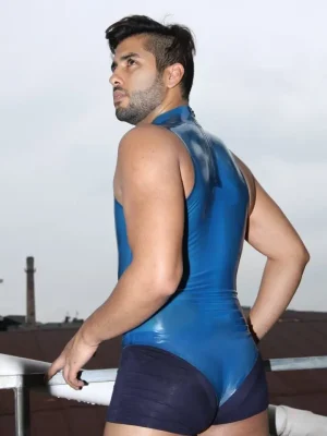 Latex Mens High-Cut Sleeveless Leotard Latex Mens High-Cut Sleeveless Leotard