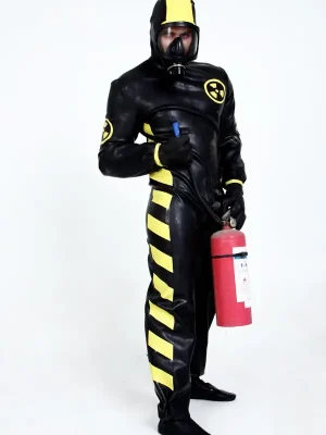 Latex Mens Industrial Heavy-Duty Hazmat Safety Protection Suit Catsuit Latex Mens Industrial Heavy-Duty Hazmat Safety Protection Suit Catsuit
