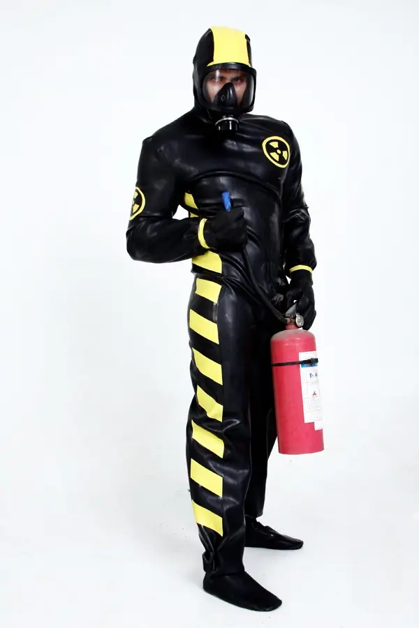 Latex Mens Industrial Heavy-Duty Hazmat Safety Protection Suit Catsuit Latex Mens Industrial Heavy-Duty Hazmat Safety Protection Suit Catsuit