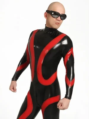 Latex Mens Loopy Loops Back Zipper Catsuit Latex Mens Loopy Loops Back Zipper Catsuit