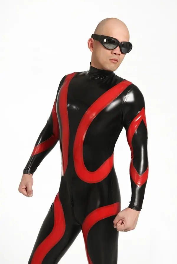 Latex Mens Loopy Loops Back Zipper Catsuit Latex Mens Loopy Loops Back Zipper Catsuit