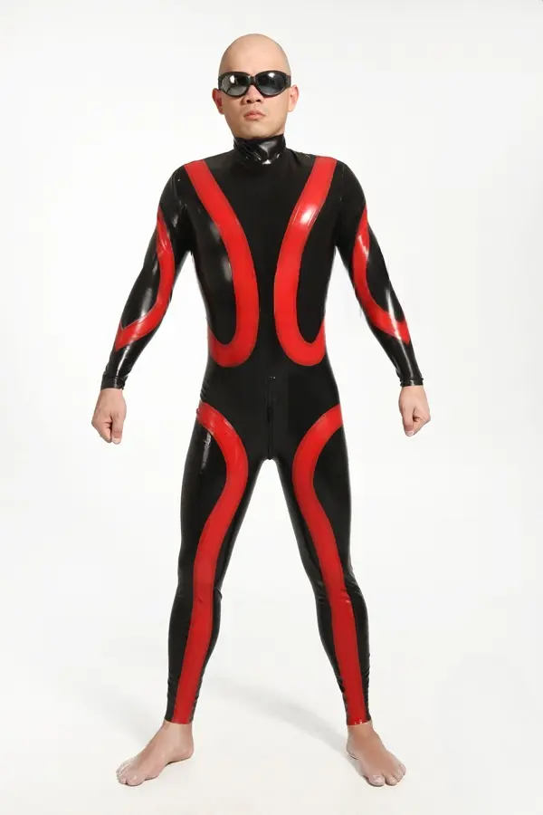 Latex Mens Loopy Loops Back Zipper Catsuit Latex Mens Loopy Loops Back Zipper Catsuit