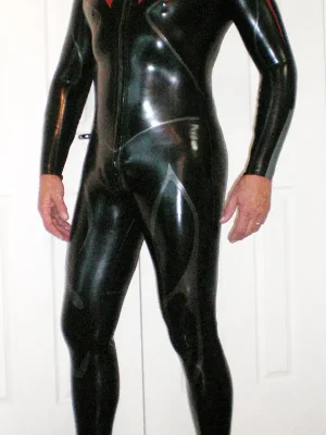 Latex Mens Meridian Front Zipper Catsuit