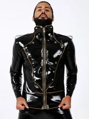 Latex Mens Military Style Heavy Grade Jacket