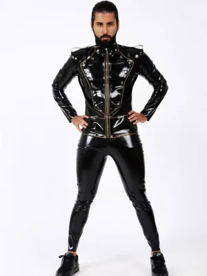 Latex Mens Military Style Heavy Grade Jacket
