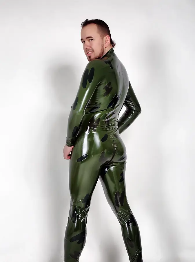 Latex Mens Mock Camo Catsuit Latex Mens Mock Camo Catsuit