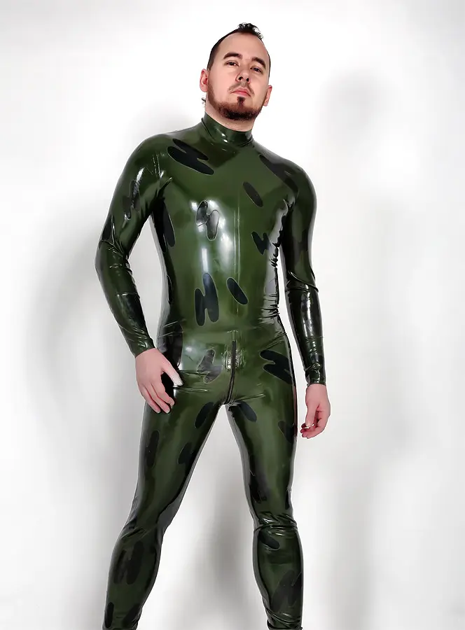Latex Mens Mock Camo Catsuit Latex Mens Mock Camo Catsuit