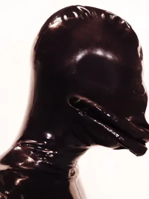 Latex Mens Mouth Entry & Condom Full Catsuit