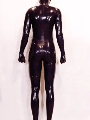 Latex Mens Mouth Entry & Condom Full Catsuit