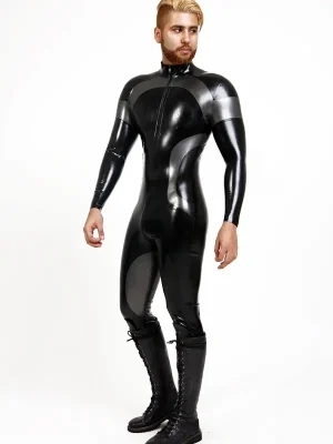 Latex Mens Nebulistic Front Zipper Catsuit