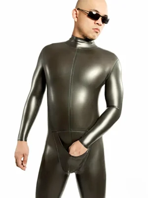 Latex Mens Neck Entry Pouch Zipperless Catsuit Latex Mens Neck Entry Pouch Zipperless Catsuit