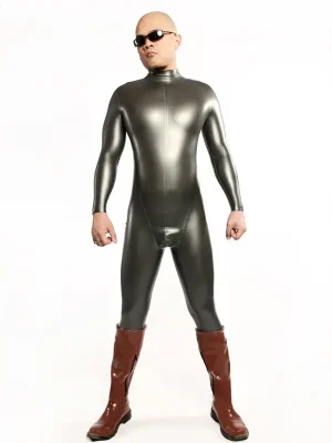 Latex Mens Neck Entry Pouch Zipperless Catsuit Latex Mens Neck Entry Pouch Zipperless Catsuit