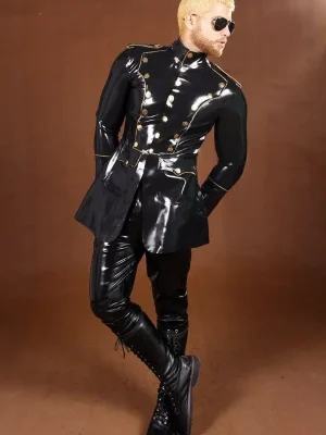 Latex Mens Patriotic Military Jacket