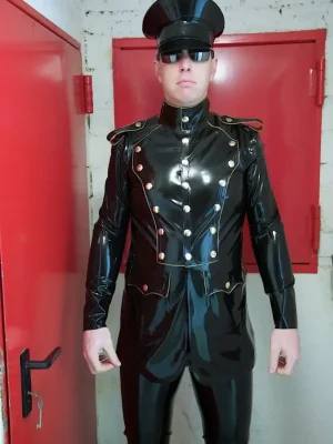 Latex Mens Patriotic Military Jacket
