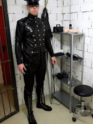 Latex Mens Patriotic Military Jacket