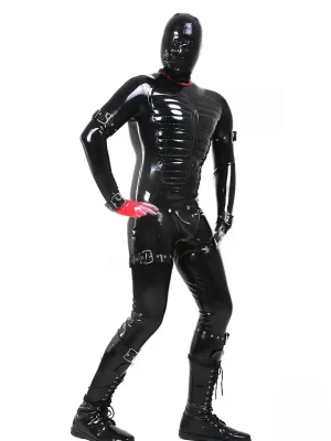Latex Mens Protector Padded Catsuit with Codpiece