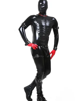Latex Mens Protector Padded Catsuit with Codpiece