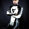 Latex Mens Quilted Pattern Capped Sleeve Top Latex Mens Quilted Pattern Capped Sleeve Top