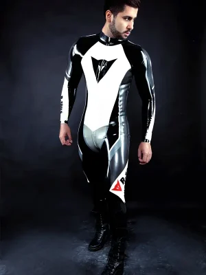 Latex Mens R-100X Branded Biker Catsuit