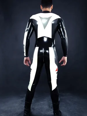 Latex Mens R-100X Branded Biker Catsuit