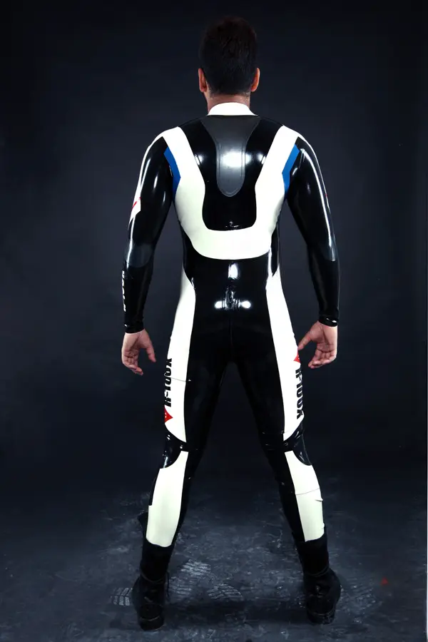Latex Mens R-100X Branded Biker Catsuit Version 2 Latex Mens R-100X Branded Biker Catsuit Version 2