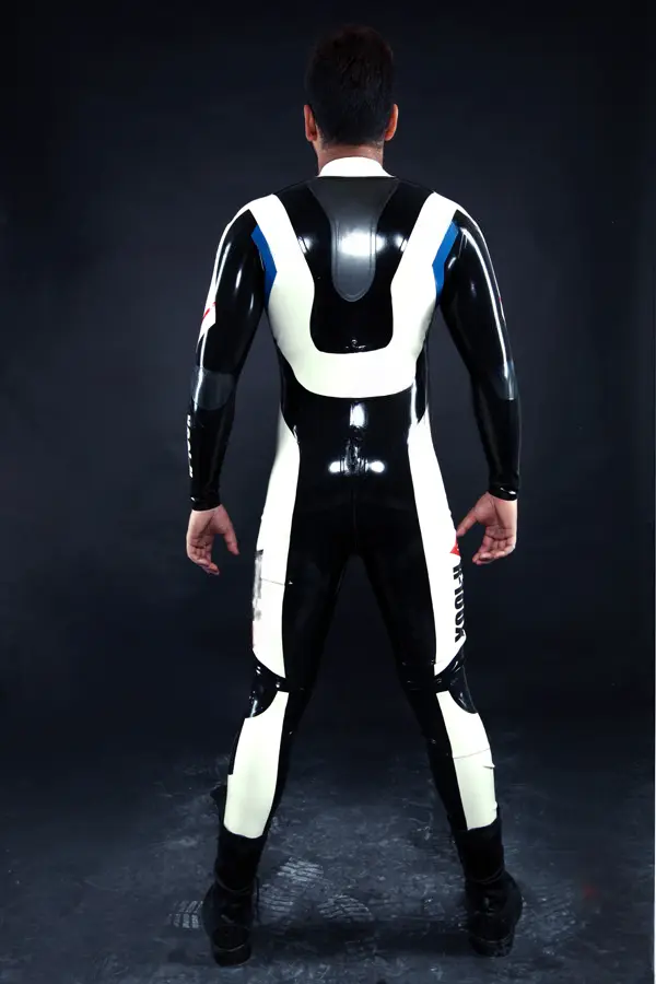 Latex Mens R-100X Branded Biker Catsuit Version 2 Latex Mens R-100X Branded Biker Catsuit Version 2