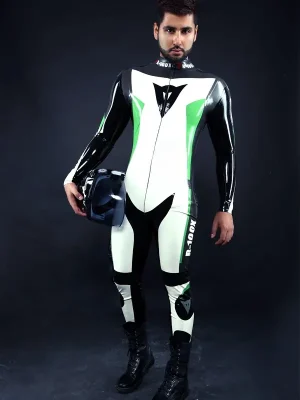 Latex Mens R-100X Branding MotoGP Biker Catsuit Model E Latex Mens R-100X Branding MotoGP Biker Catsuit Model E