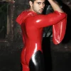 Latex Mens Retro70s Flared Legs Sleeveless Jumpsuit Catsuit Latex Mens Retro70s Flared Legs Sleeveless Jumpsuit Catsuit
