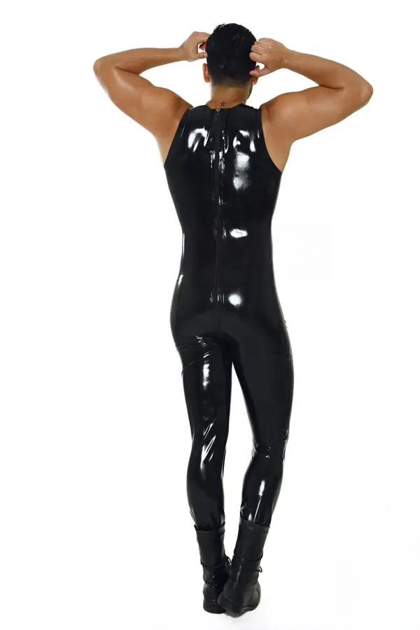 Latex Mens Round-Neck Sleeveless Catsuit Latex Mens Round-Neck Sleeveless Catsuit