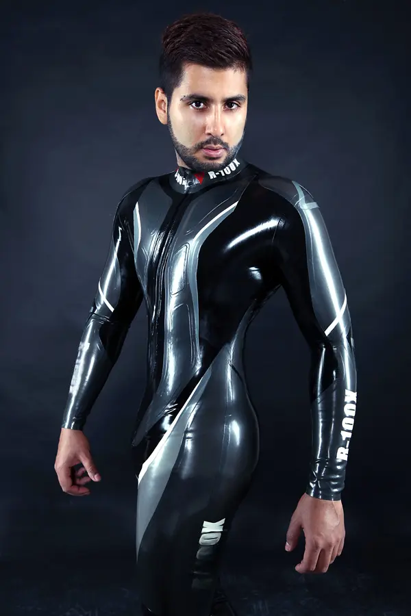 Latex Mens Rubber Moto Racing Catsuit Version 12 Latex Mens Rubber Moto Racing Catsuit Version 12