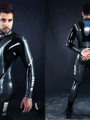 Latex Mens Rubber Moto Racing Catsuit Version 12 Latex Mens Rubber Moto Racing Catsuit Version 12