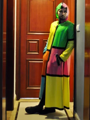Latex Mens Rubik Hooded Raincoat