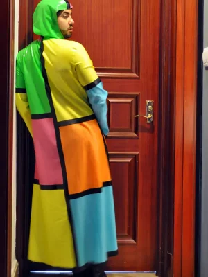 Latex Mens Rubik Hooded Raincoat