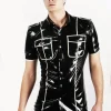 Latex Mens Sailor-Front Jeans