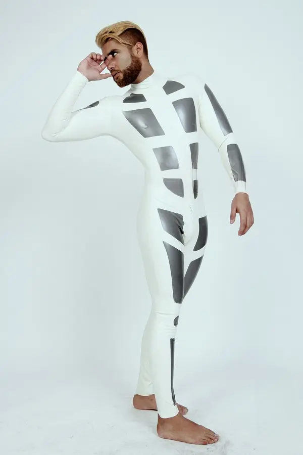 Latex Mens Sci-Fi Zipperless Neck Entry Catsuit Latex Mens Sci-Fi Zipperless Neck Entry Catsuit
