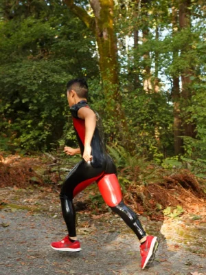 Latex Mens Short-Sleeved Neck Entry Jogger Suit Catsuit Latex Mens Short-Sleeved Neck Entry Jogger Suit Catsuit
