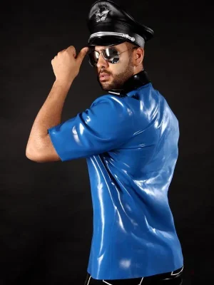 Latex Mens Short-sleeved Uniform Shirt