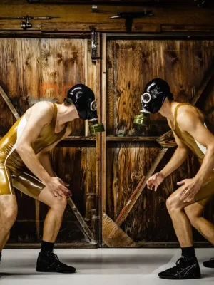 Latex Mens Singlet Top Short Suit