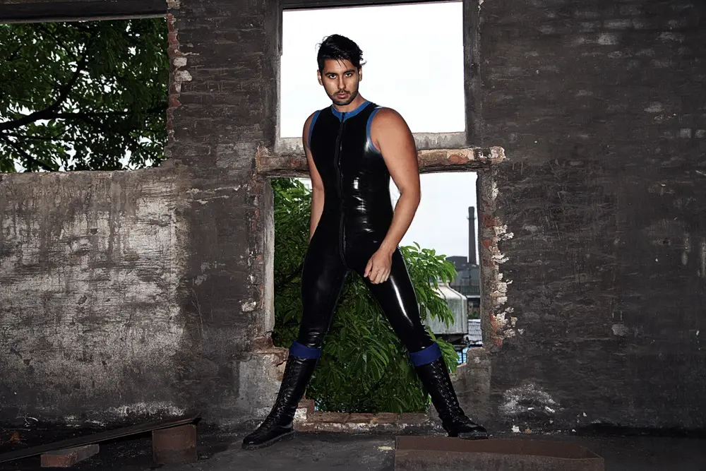Latex Mens Sleeveless Front Zipper Catsuit Latex Mens Sleeveless Front Zipper Catsuit