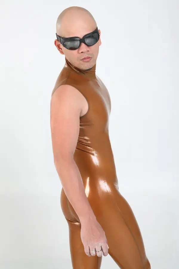 Latex Mens Sleeveless Jumpsuit Catsuit Latex Mens Sleeveless Jumpsuit Catsuit