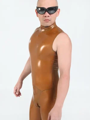 Latex Mens Sleeveless Jumpsuit Catsuit Latex Mens Sleeveless Jumpsuit Catsuit