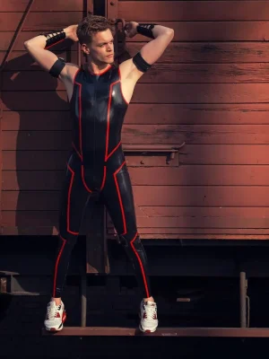 Latex Mens Sleevless Leggings Suit Catsuit Latex Mens Sleevless Leggings Suit Catsuit