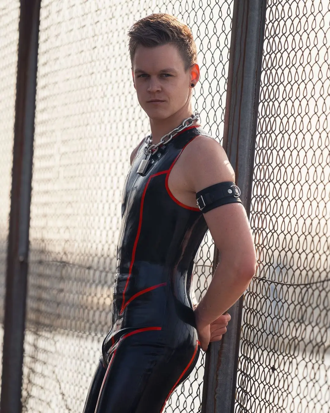 Latex Mens Sleevless Leggings Suit Catsuit Latex Mens Sleevless Leggings Suit Catsuit